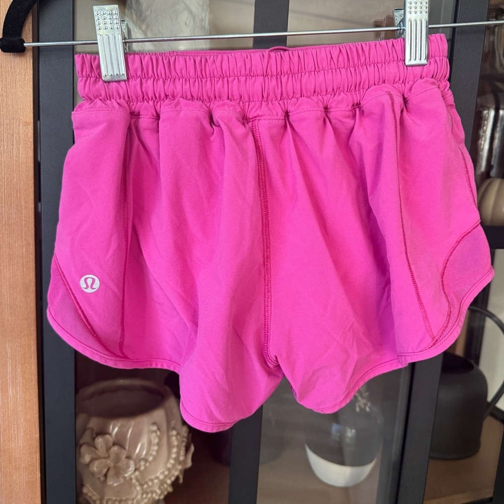 Lululemon Hotty Hot Shorts II 4" Pink Highlight neon mid-rise running workout - Picture 3 of 12